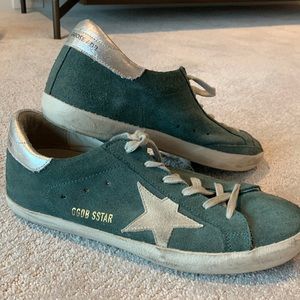 GOLDEN GOOSE SUPERSTAR green sneakers